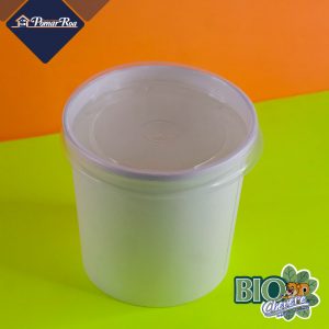 contenedor 24oz cartón blanco biochévere biodegradable